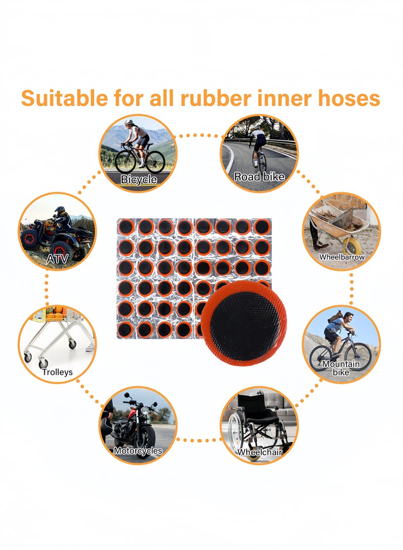 UANIQ Tire Repair Kit 96 PCS Bike Tire Patch Kit Round and Square Bicycle Puncture Repair Patches Portable Tyre Repair for Road MTB and Mountain Bikes (Mega Pack) - Image 5